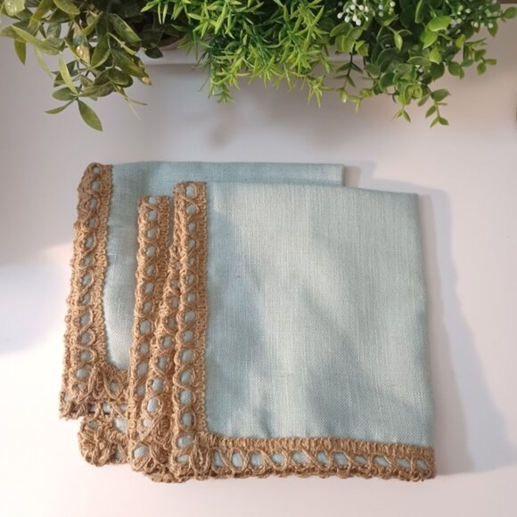 Phantoscope Set of 2 Farmhouse Throw Pillow Covers | 18"x18" | Light Turquoise | - Picture 2 of 6